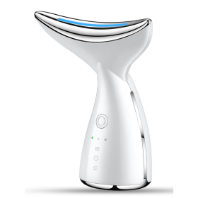 Face And Neck Tightening Device, Firm And Tightens Sagging Skin Face Neck Massager, Beauty Facial Massager For Women And Men - White