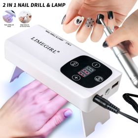 Portable Nail Drill Machine - 2-in-1 Portable Nail Drill Machine - 45000RPM Electric Professional Nail Lathe With LED Lamp - Nail Salon Dryer Electric