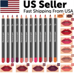 12Pcs Women Waterproof Lipstick Long Lasting Matte Lip Liner Pencil Lip Pen Set (Option: 12colors)