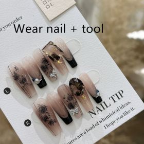 Handmade Long Camellia Girl Nail Tip (Option: Wear A Plus Tool-L)