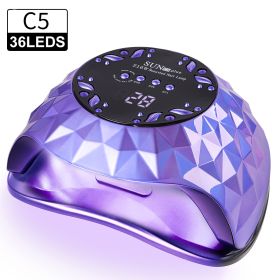 Nail Lamp, Nail Lamp Nail Dryer For All Gel Polish Fast Curing With 4 Timers Removable Base Large Space Automatic Nails Equipment (Color: Purple)