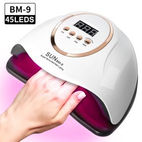 UV LED Nail Lamp, Professional Nail Dryer For Gel Polish Curing - 4 Timer Settings, Fast Drying For Fingers And Toes, Home Salon Manicure Light (Option: BM9)