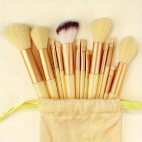 Makeup Brush Set- Soft And Fluffy Professional Makeup Foundation, Powder Eyeshadow, Kabuki Mixed Makeup Brush, Beauty Kit, Makeup Sponge, Beauty (Color: Yellow)
