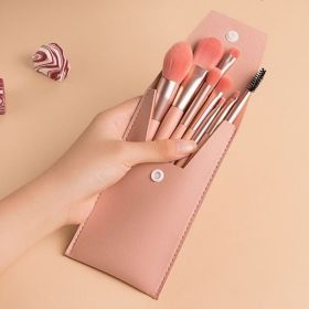 A Set Of 8 Portable Makeup Brushes, Suitable For Concealer, Foundation, Soft Bristles, Eye Makeup Tools, Beginner Mini Set, Portable Beauty Tools (Color: Pink)