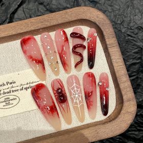 Long Advanced New Chinese Style Red Manicure (Option: Large L-2660 Fine Tip)