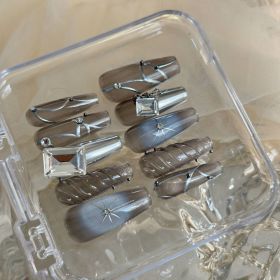 Handmade Long Mechanical Awn Star  Diamond Manicure (Option: Wear Armor Without Tools-S)